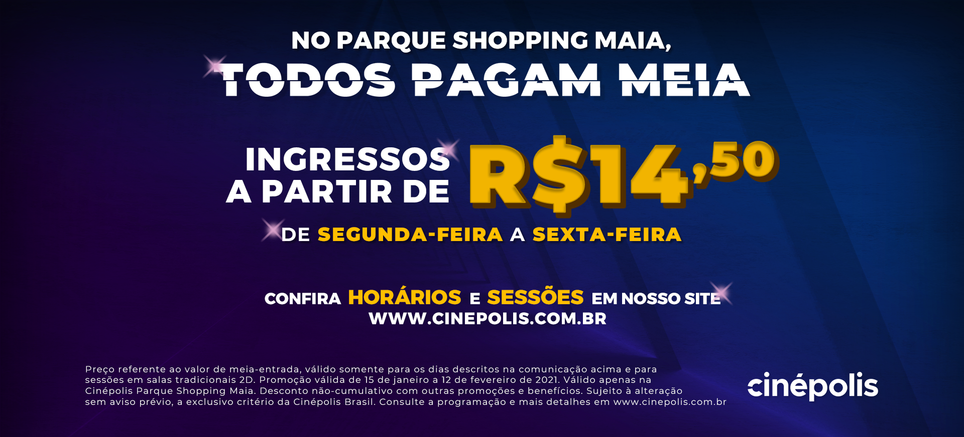 Parque Shopping Maia lança promoção Todos Pagam Meia em parceria com a Cinépolis