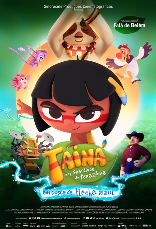 Cartaz filme Tainá e os Guardiões da Amazônia - Em Busca da Flecha Azul