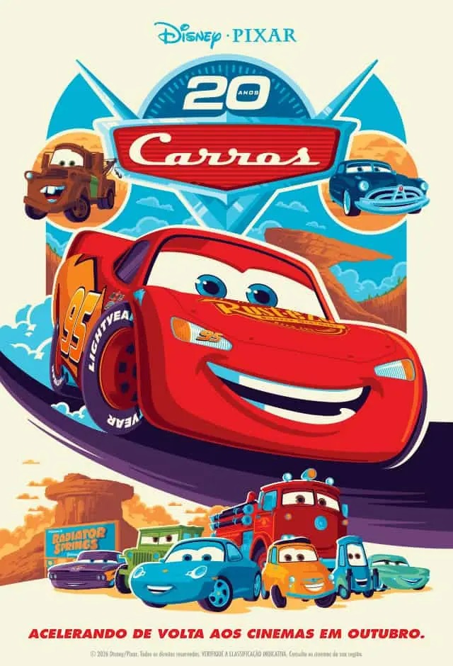 Cartaz filme Carros (20º Aniversário)