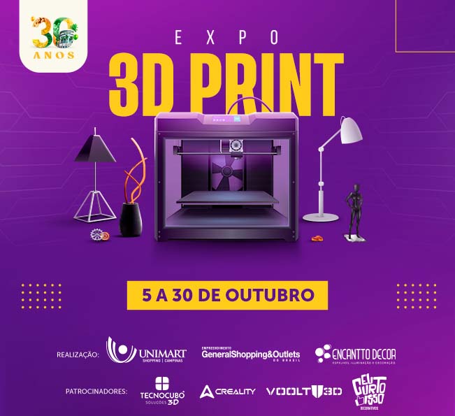 Expo 3D Print está com programação durante todo o mês no Unimart