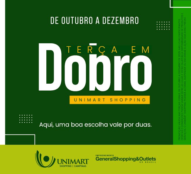 Terça em Dobro no Unimart: uma boa escolha vale por duas