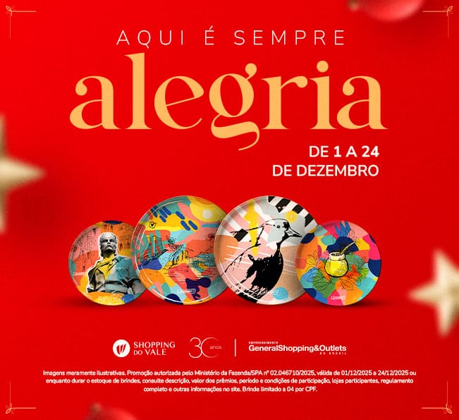 Shopping do Vale da presente exclusivo para compras acima de R$ 200 em Campanha de Natal