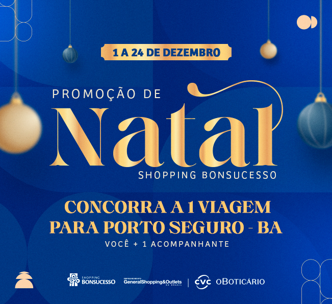 Shopping Bonsucesso apresenta promoção de Natal com sorteio de viagem e brinde exclusivo