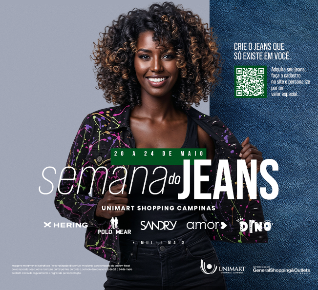 Jeans novo, do seu jeito: adquira e personalize no Unimart Shopping