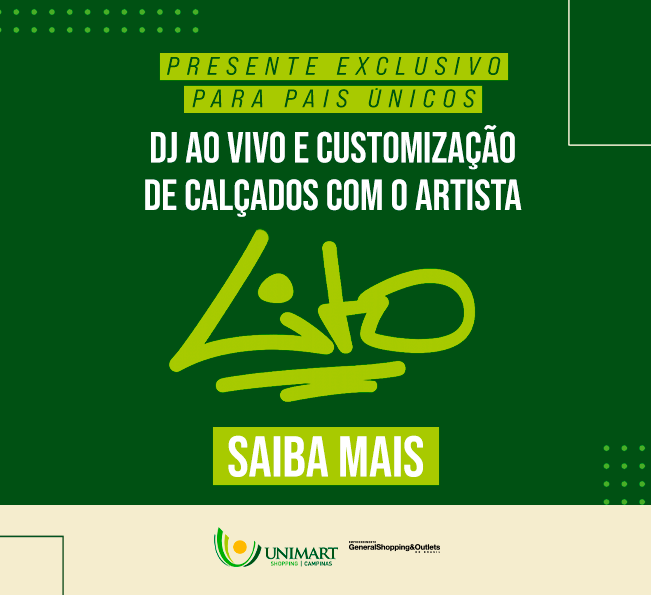 Dia dos Pais no Unimart Shopping com customização de calçados e música ao vivo