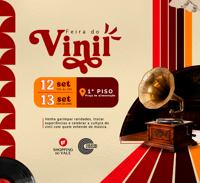 FEIRA DO VINIL NO SHOPPING DO VALE: DIAS 12 E 13 DE SETEMBRO