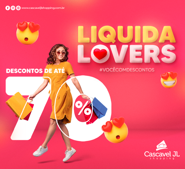 Liquida Lovers: descontos de até 70% nas lojas