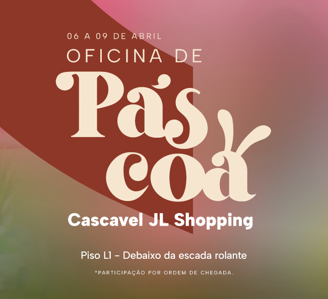 Cascavel JL Shopping promove oficina de Páscoa para as crianças.
