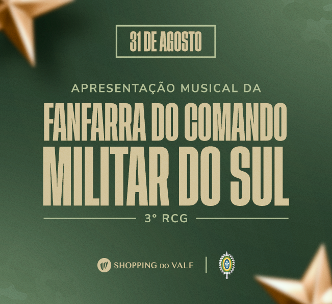 Semana da Pátria: Fanfarra Militar faz apresentação musical no Shopping do Vale