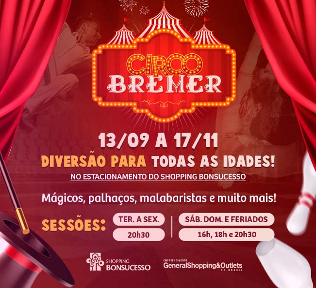 Circo Bremer tem sessões de apresentação no Shopping Bonsucesso